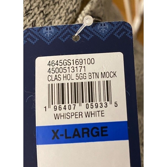 Izod Sweater Mens  1/4 Grey Button Pullover Casual Knit Size XL - NWT - Picture 6 of 7